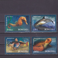 FAUNA DIN MAREA NEAGRA,2007,SERIE COMPLETA,2007,NEUZATA, MNH,ROMANIA.