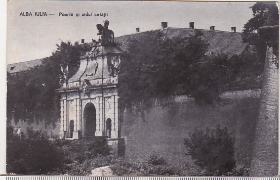 bnk cp Alba Iulia - Poarta si zidul cetatii - uzata