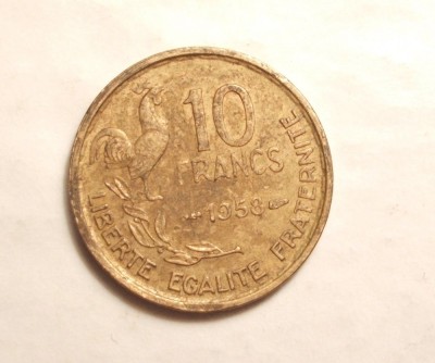 FRANTA 10 FRANCI 1958 foto