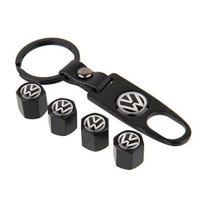 Set breloc si 4 capacele auto model pt VW VOLKSWAGEN negre foto