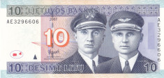 Bancnota Lituania 10 Litu 2007 - P68 UNC foto