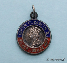 Medalion Anglia - Queen Elizabeth II - Silver Jubilee 1977 - Argint 2.2 g foto