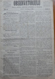 Ziarul Observatorul ; Politic , national si literar , an 1 ,nr. 21 , Sibiu ,1878
