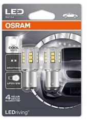 Set 2 becuri auto led Osram Cool White 6000K P21/5W 5W 12V foto