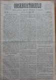 Ziarul Observatorul ; Politic , national si literar , an 1 ,nr. 25 , Sibiu ,1878