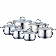 Set oale din inox cu capac 12 piese Peterhof PH15235 foto