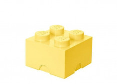 Cutie depozitare LEGO 2x2 - Galben deschis foto