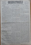Ziarul Observatorul ; Politic , national si literar , an 1 ,nr. 26 , Sibiu ,1878