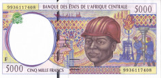 Bancnota Statele Africii Centrale 5.000 Franci 1999 - P304Fe UNC foto