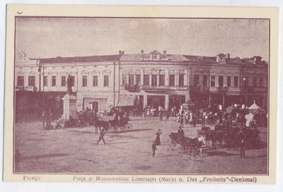 1336 - PLOIESTI, Market, Romania - old postcard - used - 1917 foto