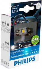 Bec auto led Philips X-tremeVision LED C5W 1W 12V 4000K 128584000KX1 foto