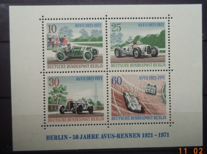 Germania 1971 (BERLIN) - AUTOMOBILE DE EPOCA, bloc nestampilat K122