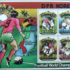 COREEA - CAMPIONATUL MONDIAL DE FOTBAL SPANIA, 1982, 1 M/SH, NEOBLIT. - C 286