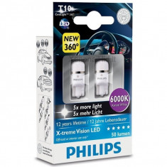 Set 2 becuri auto led Philips X-tremeVision LED W5W 1W 12V 6000K 127996000KX2 foto