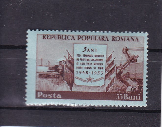 ROMANIA 1953 LP 340 - 5 ANI DE LA TRATATUL DE PRIETENIE CU URSS MNH ROMANIA 1953 LP 340 - 5 ANI DE LA TRATATUL DE PRIETENIE CU URSS MNH