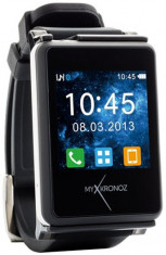 Smartwatch MyKronoz ZeNano, Ecran 1.54&amp;amp;quot;, 256MB, Bluetooth V2.1 (Negru) foto