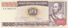 Bancnota Bolivia 5.000 Pesos Bolivianos 1984 - P168 UNC foto