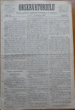 Ziarul Observatorul ; Politic , national si literar , an 1 ,nr. 22 , Sibiu ,1878