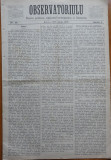 Ziarul Observatorul ; Politic , national si literar , an 1 ,nr. 24 , Sibiu ,1878