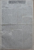 Ziarul Observatorul ; Politic , national si literar , an 1 ,nr. 19 , Sibiu ,1878