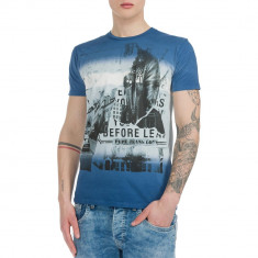 Tricou Pepe Jeans Kensngton, Slim Fit, culoare Albastru, marime L foto