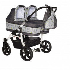 Carucior gemeni PJ Stroller 2 in 1 Grey foto