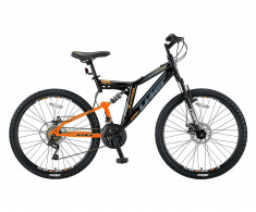 Bicicleta MTB Full Suspensie Umit BlackRider 2D , culoare Negru/Portocaliu, RoatPB Cod:26382000001 foto