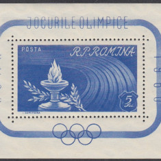 ROMANIA 1960 LP 495 JOCURILE OLIMPICE ROMA I COLITA DANTELATA MNH