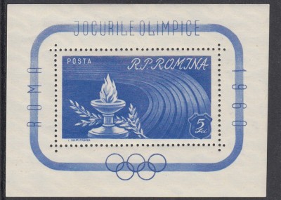 ROMANIA 1960 LP 495 JOCURILE OLIMPICE ROMA I COLITA DANTELATA MNH foto