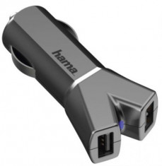 Incarcator Auto Hama ColorLine 80552, 2 x USB, 3.4A, Universal (Titan) foto