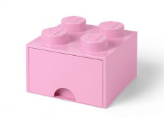 Cutie depozitare LEGO 2x2 cu sertar, roz (40051738) foto