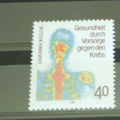 GERMANIA 1981 – LUPTA IMPOTRIVA CANCERULUI, timbru nestampilat, B40