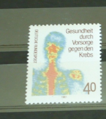GERMANIA 1981 &amp;ndash; LUPTA IMPOTRIVA CANCERULUI, timbru nestampilat, B40 foto
