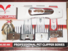 Masina tuns caini pisici animale Pet Hair Clipper functioneaza cu acumulator foto