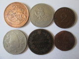 Lot 6 monede straine colectie,vedeti foto, Europa, Cupru-Nichel, Circulata
