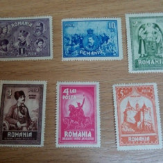 Romania 1929 – 10 ANI UNIREA TRANSILVANIEI, serie cu SARNIERA, K135