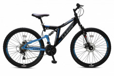 Bicicleta MTB Full Suspensie Umit BlackRider 2D , culoare Negru/Albastru, Roata PB Cod:26382000002 foto