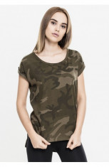 Ladies Camo Back Shaped Tee oliv-camuflaj L foto