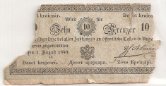 AUSTRIA 10 KREUZER 1849 U foto