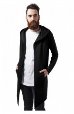 Long Hooded Open Edge Cardigan negru S, M , L foto