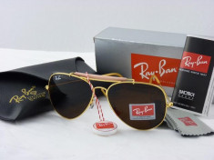 Ochelari Ray Ban Outdoorsman 3029 Rama aurie Lentile maro foto