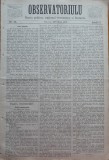 Ziarul Observatorul ; Politic , national si literar , an 1 ,nr. 34 , Sibiu ,1878