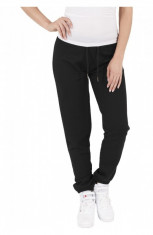 Pantaloni jogging cu aspect matlasat negru S foto