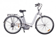 Bicicleta electrica clasica cu cadru de aluminiu baterie Litium-Ion ZT-13 ALB foto