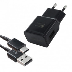 Incarcator priza Samsung Fast Charge EP-TA20EBE + Cablu Type-C 1.5m EP-DG950CBE Black (bulk) foto