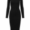 Ladies Turtleneck LS Dress negru L