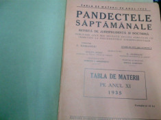 PANDECTELE SAPTAMANALE - 1935 foto