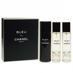 Chanel Bleu De Chanel EDT Parfum de buzunar si rezerva 3x20 ml pentru barbati foto