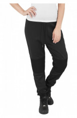 Pantaloni jogging scuba cu plasa la genunchi negru XL foto