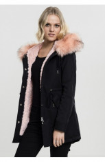 Ladies Peached Teddy Lined Parka negru L foto